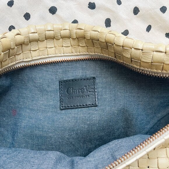 Clare V Grande Woven Checker in Cream - Picture 5 of 5